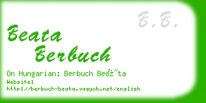 beata berbuch business card